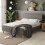 Ashbourne 150cm Kingsize 5ft Bed Frame Grey Fabric 2