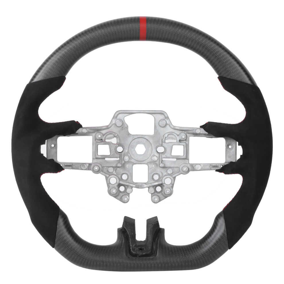 Racing-Inspi Aesthetic Steering Wheel For 2018-2020 Mustang Ecoboost Gt Shelby Gt350/Gt350r Ergonomic D-Shaped Grip With Stitching Red 9437117458584