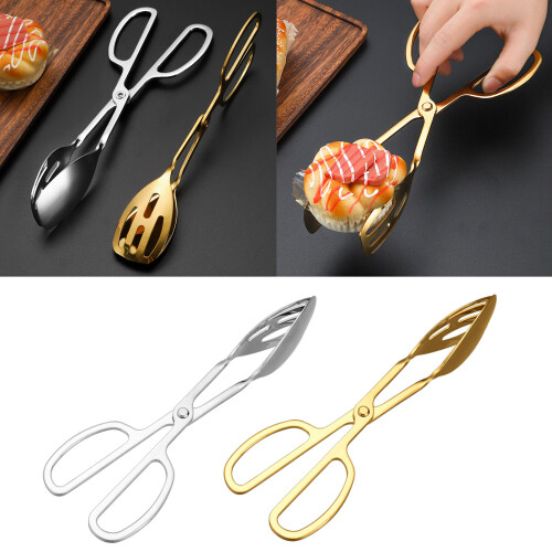 Multi Purpose Serving Tongs Durable Stainless Steel Food-Silver 2