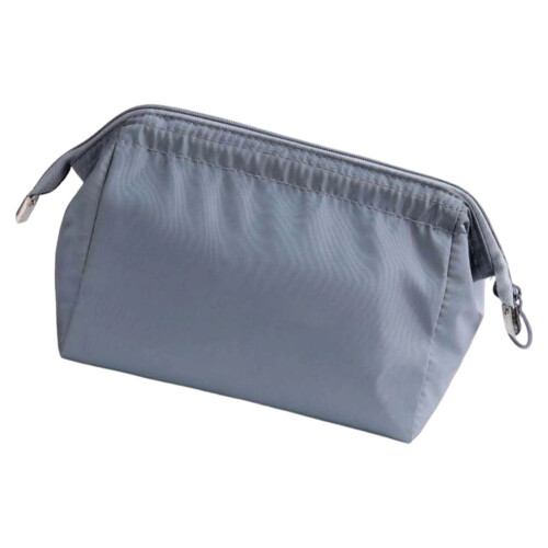 Multi Layer Nylon Cosmetic Pouch Travel Friendly-grey