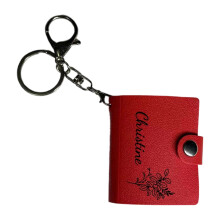 Photocard Binder Album Mini Photo Album with Keychains Mini-Red