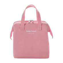 Oversized Insulated Lunch Bag Macaron Colored Waterproof-Pink
