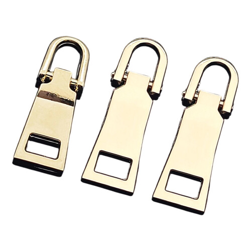 3PCS Detachable Metal Zippers Pulls Replacement Set For-gold