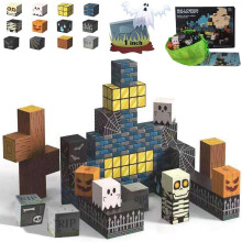 Halloween Magnetic Blocks Toys - Skeleton & Spooky Town Building Tiles Party Favors Gift for Kids, Boys, Girls & Adults