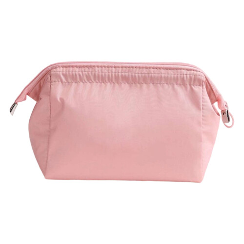 Pochette de maquillage avec plusieurs compartiments, tissu-Rose
