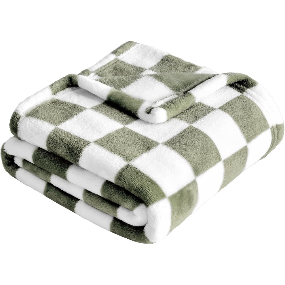 ( Olive) Checkered Baby Blanket For Boys – Ultra Soft Cozy & Fluffy Infant/Toddler/Newborn Receiving Blanket, 30''X40'' For Crib & Stroller Dark