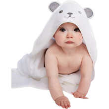 30 x 30 Inch Hooded Baby Towel – Rayon from Bamboo, Bear Ears Design, Absorbent Large Bath Towel for Newborns Infants Toddlers