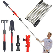Multi - Angle Gutter Cleaning Tool Set with Extension Poles, Gutter Cleaner Spoon, Scoop and Rake for Removing Leaves and Debris from Ground and Roof