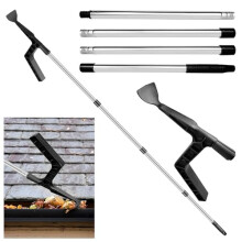 Efficient Gutter Cleaning Tool Set: Roof Gutter Cleaner with Extendable Telescopic Pole and Detachable Scraper, Ideal for Removing Leaves & Debris fro