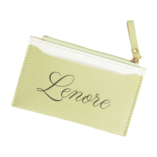 Porte-cartes à fermeture éclair sécurisé pour femmes,-Vert