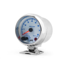 Tachometer,3.75'' Car Universal Silver Tachometer Gauge Blue Inter Shift light 08000 RPM