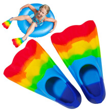 Rainbow Swim Fins for Toddlers Soft Silicone Training Fins, Comfortable for Boys and Girls