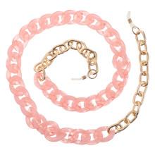 Stylische Damen Brillenhalteband Rosa Brillenketten Mode
