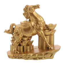 Goldene Chinesische Pferdefigur Aus Legierung Feng Shui
