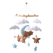 Mobile for Crib Felt Cloud Mobile for Bassinet,Felt Cloud Cradle Toy Nursery Decor for Bedroom Children's Room Diaper Station Stroller Decoration
