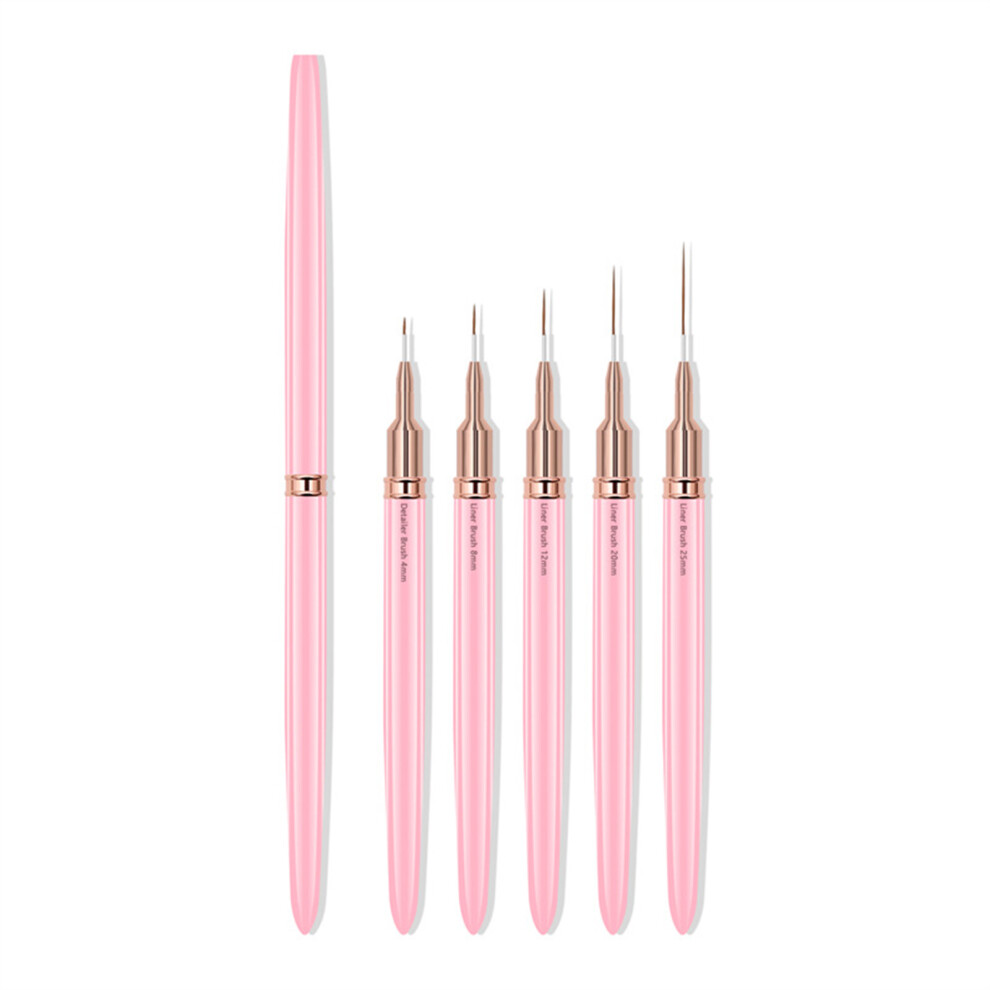 5Pcs Nagel Pinsel Pen-Set Nail art Liner Pinsel UV