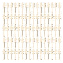 100Pz Bastoncini Legno Beige Per Bambini, Set Creativo Da Dipingere