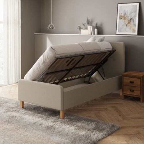 Ashbourne 90cm Single Ottoman Fabric Bed Frame 1