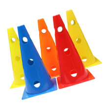 Football Training Cones 5Pack, Durable Plastic Markers for Soccer Drills, Windproof Outdoor Training, Standard Size, Assorted Colors
