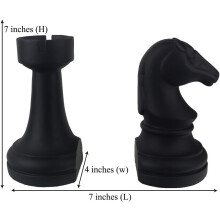 Suportes para livros em poliresina, design ergonômico e confortável, com tema de xadrez, duráveis e resistentes, para decorar sua mesa e