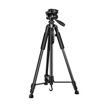 Stativ mit Schnellwechselplatte, stabile Dreieckskonstruktion, Tragkraft bis zu 2,3 kg, ausziehbar bis 145 cm, zusammengeklappt 58 cm,