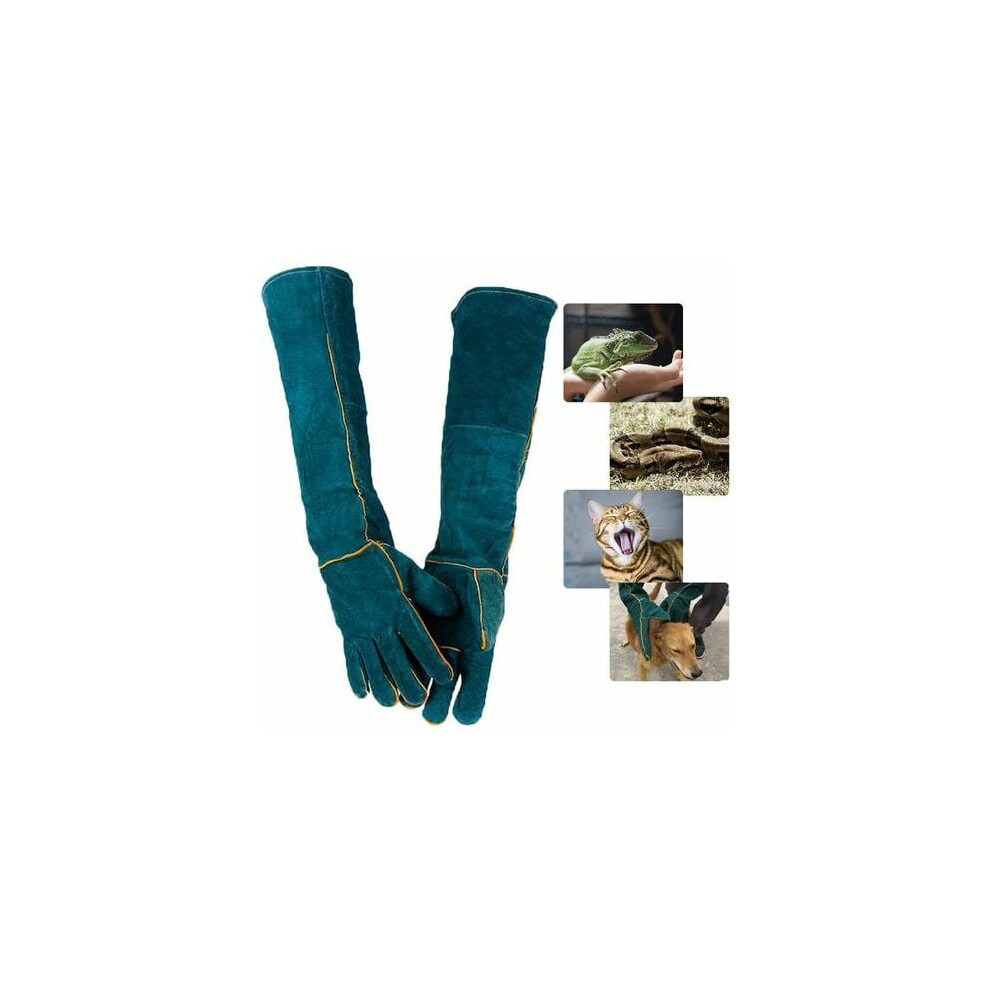 Professional Animal Handling Gloves, Reinforced Leather Anti Scratch Bite Proof Gloves For Safe Animal Care 9453559520245