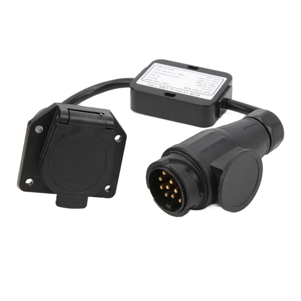 Plug And Play Trailer Converter For International Use, Converts 13 Pin Eu To 7 Way Us Connector With Separating Signal Function Waterproof Housing 9437117459192
