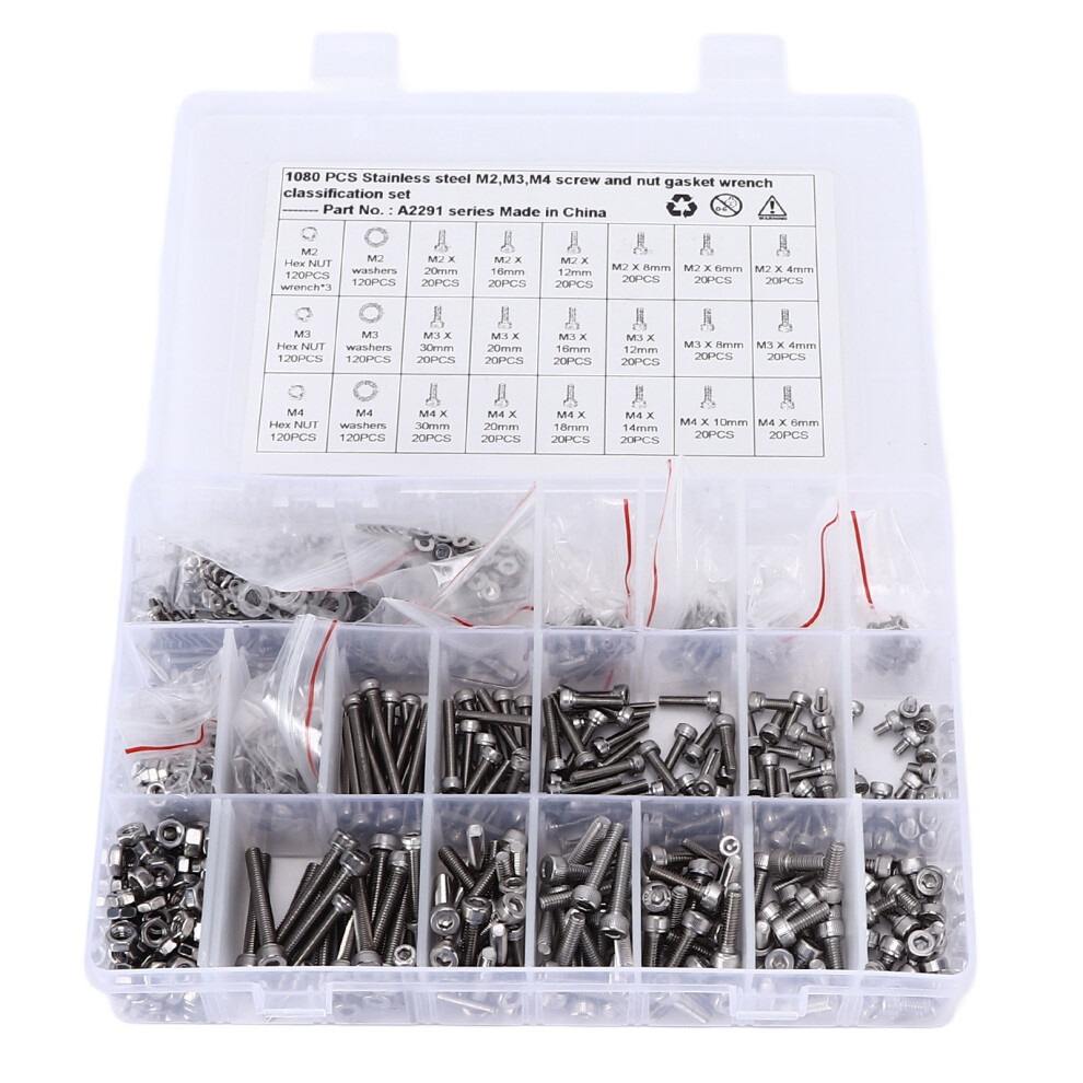 Precision Machinery Compatible Hex Socket Head Cap Screws Stainless Steel Screws Corrosion Resistant Screws Metric Bolts Assortment Long Lasting 9190834402307