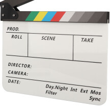 Filmklappe, knackiger Sound, farbenfrohe, tragbare