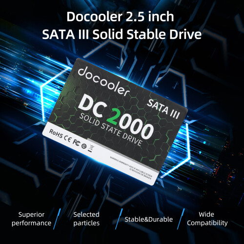 docooler DC2000 512 GB 2,5 Zoll SSD, internes 2