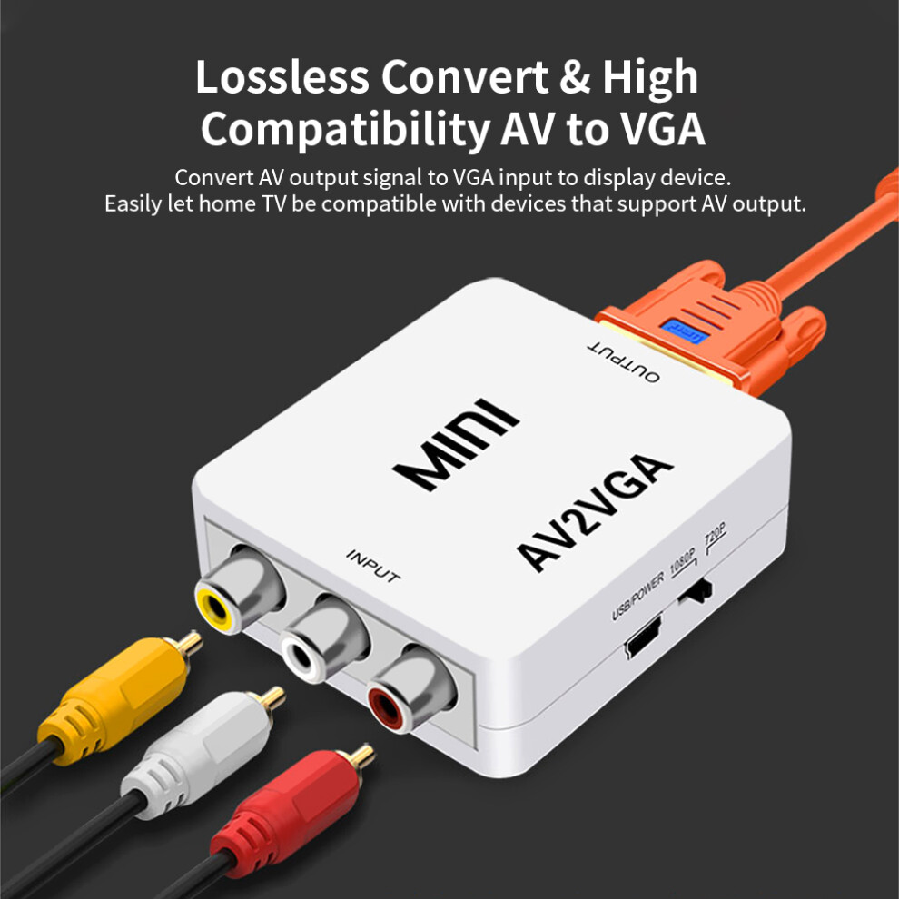 Av-Zu-Vga-Adapter, 1080P Hd, Mini-Vga-Konverter, 7406045399520