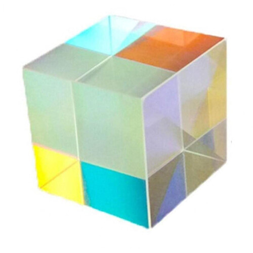 6 Side Light Cube Light Box Colour Square Optical Glass Lens Experiment Instruments