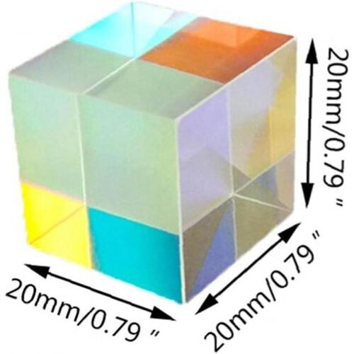 6 Side Light Cube Light Box Colour Square Optical Glass Lens Experiment Instruments 2