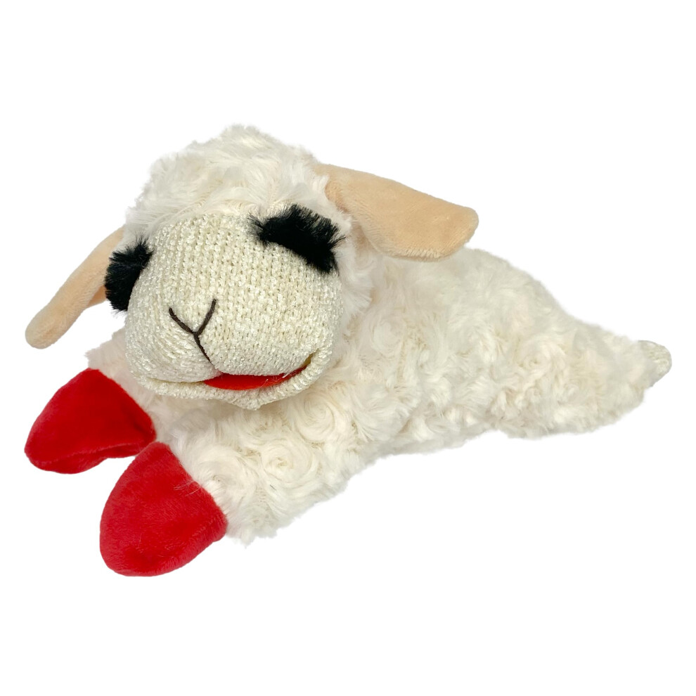 White Plush Squeak Toy For Dogs, Soft Lamb Design With Gentle Sound, Cuddly Play Companion, 10-Inch
