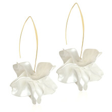 Bohemian Acrylic Large Flower Drop Earrings - Handmade Resin Layered Petal Floral Dangle Earrings for Women