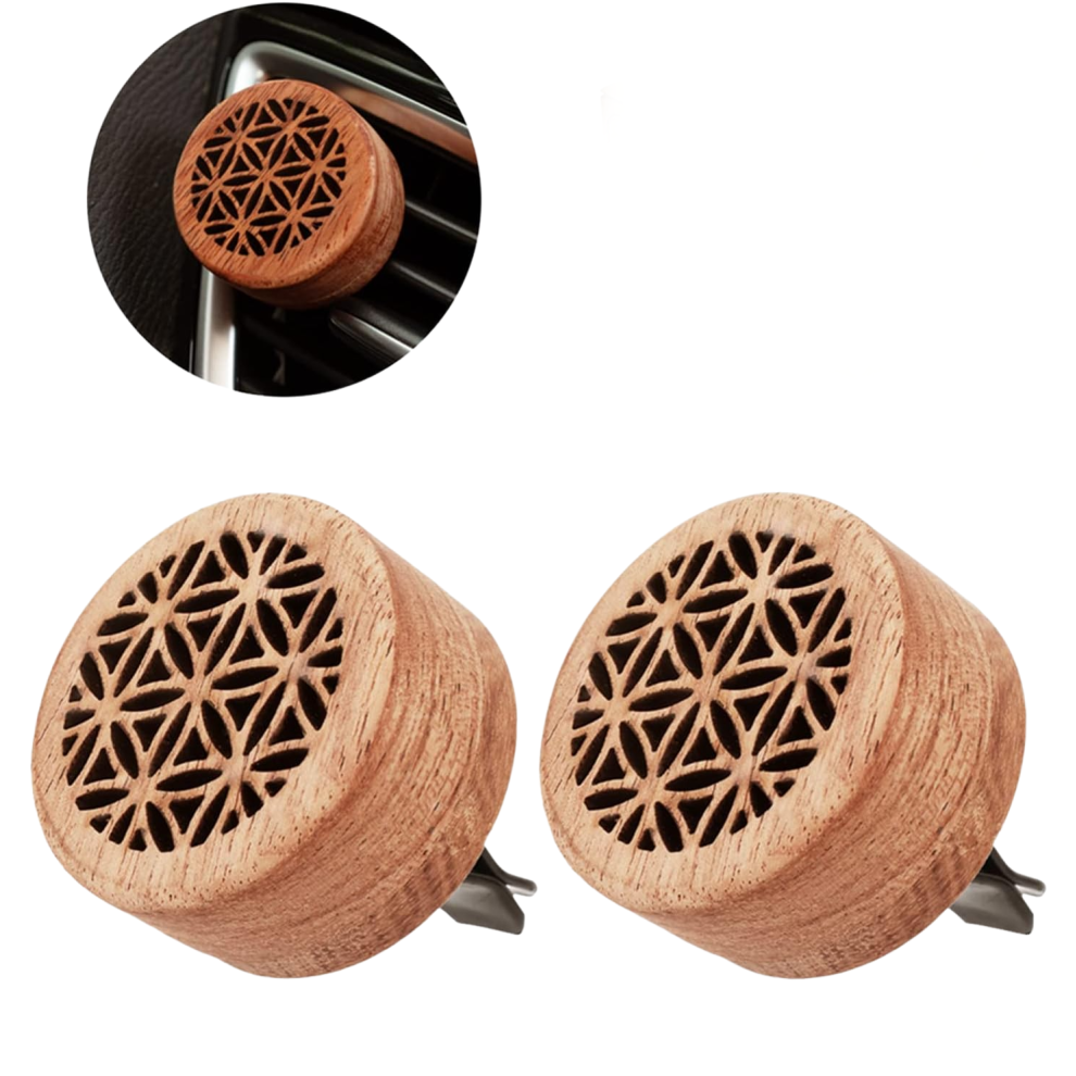 Car Vent Clip Aromatherapy Diffuser Â 2 Pack Wooden Essential Oil Diffusers 7449604218559