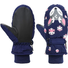 (S(Fits 2-4 years), Navy Fox) Trends Toddler Winter Snow Mittens - Waterproof Warm Fleece Ski Gloves for Boys & Girls