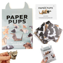 (dog) Foldable Cat Origami Paper Set, 50-Sheet Craft Kit for Adults and Kids, Fun DIY Activity & Desk Decor, Cat Print Design