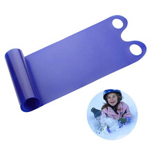 High-Speed Toboggan Sled for Family Winter Fun, Outdoor Snow Slope Adventure, Blue Design