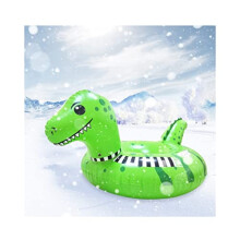 Inflatable Dinosaur Themed Sled for Kids, Fun Winter Toy for Snowy Hill Adventures, Vibrant Green Design