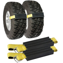 2-Pack Emergency Tire Traction Device, Anti-Skid Recovery Straps for Cars and Compact SUVs in Snow Mud or San