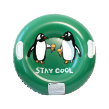 (Style 2) Heavy-Duty Snow Tube for Adults with Secure Handles, Smooth Gliding Winter Sled for Outdoor Fun, Emerald Green Design