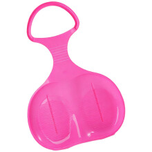 (Pink) All-Season Heavy-Duty Sled with Padded Cushion & Secure Grip, for Snowy Hills Grassy Slopes Sandy Dunes, Classic Blue Design