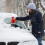 (2-pack) Dual-Pack Cone Shape Ice Scraper with Funnel Feature, Efficient Windshield Winter Care Tool, Vibrant Red Color 3