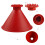 (2-pack) Dual-Pack Cone Shape Ice Scraper with Funnel Feature, Efficient Windshield Winter Care Tool, Vibrant Red Color 4
