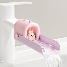 (pink) Kids Faucet Extender, Temperature Sensitive Silicone Sink Extender for Toddlers, Easy Reach Faucet Adapter for Bathroom/Kitchen, Green
