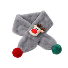 (grey) Kids Scarf for 1-7 Years Old, Cute Deer Plush Warm Scarf, Soft Neck Warmer for Toddlers & Children, Winter Outdoor Accessories