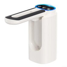 Electric Foldable Water Dispenser Pump Battery Powered, Portable, Rechargeable Battery Included, Plastic Housing, White