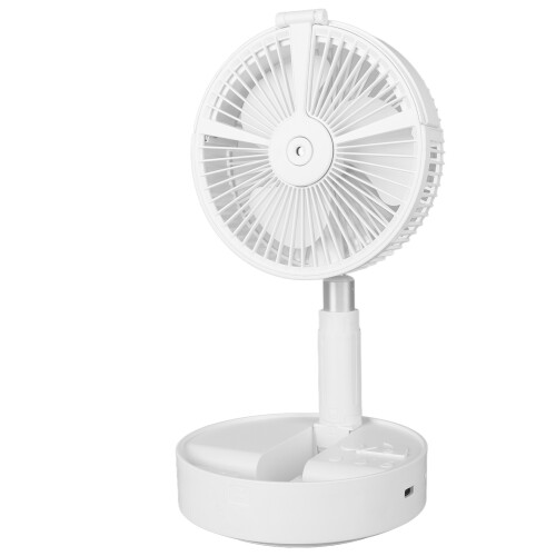 Ventilator pliabil cu înălțime reglabilă, reîncărcabil, funcționare silențioasă pentru călătorii și acasă (alb) 1
