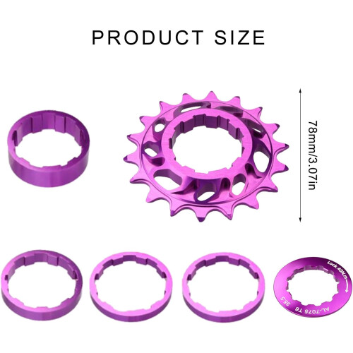 Freewheel Replacement Flywheel, 18T, Singlespeed,  Strength, Flywheel, Sprocket Part for Fixed Gear Bikes, Red 1